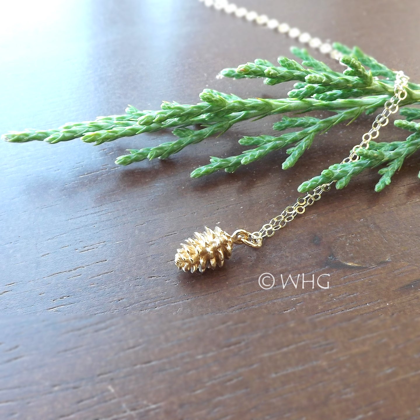 Tiny Gold Lucky Pinecone Necklace