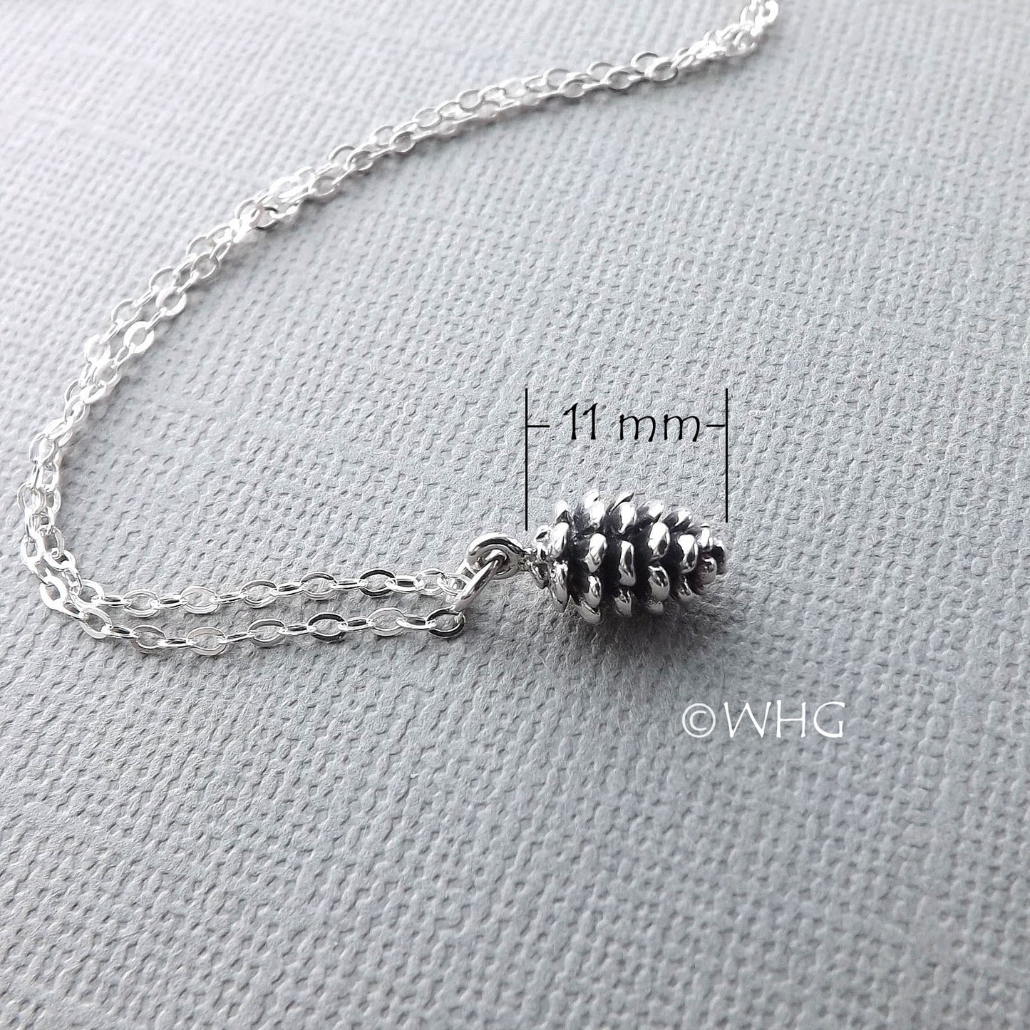 Tiny Sterling Silver Lucky Pinecone Necklace