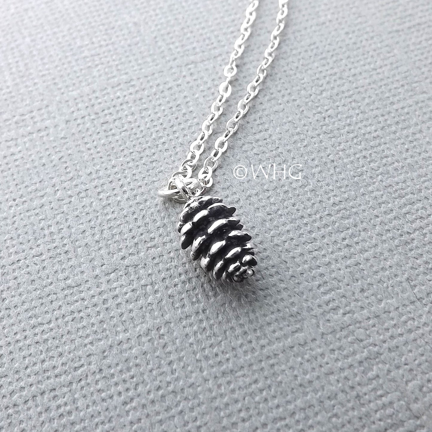 Tiny Sterling Silver Lucky Pinecone Necklace