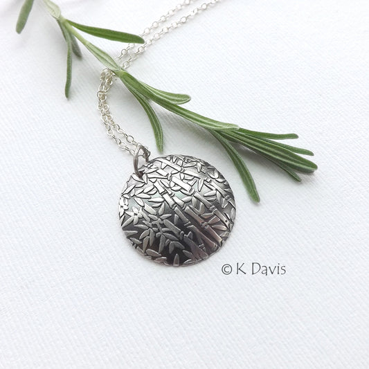 Sterling Silver Bamboo Garden Pendant